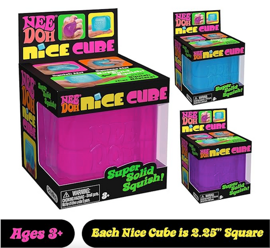 Schylling NeeDoh Nice Cube -Sensory Squeeze Toy with Super Solid Squish - 2.25" Cube